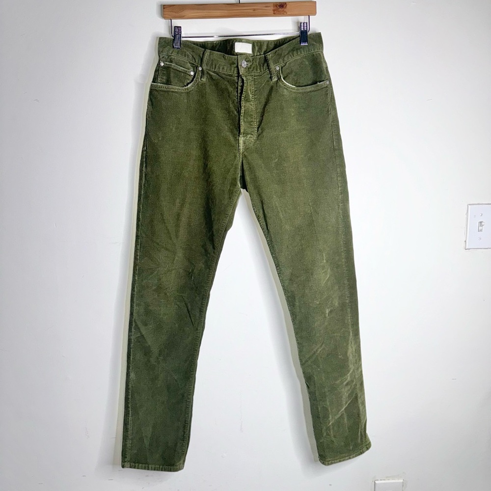 Mother Men's The Chaser Mr Against the Grain Button Fly Green Denim Jeans